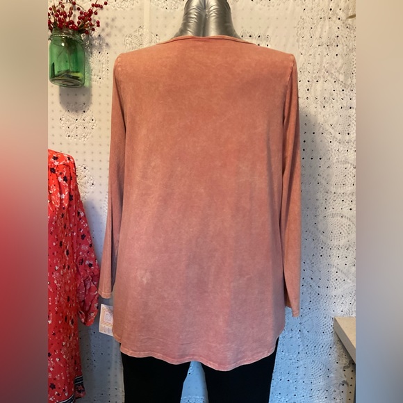 Lu La Roe Lynnae Woman’s 3XL Tunic Top NWT Cotton Peachy Stonewashed Color - Picture 2 of 8